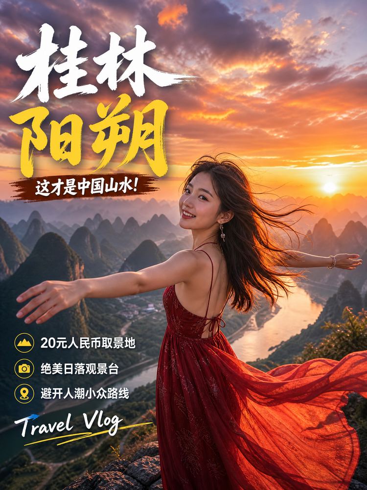 蘑菇视频旅行视频-桂林阳朔旅行视频演示